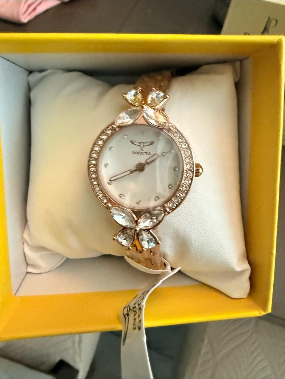 Invicta Rose Gold Crystal Butterfly Accent Women's Watch